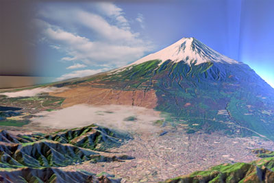 富士山の大型立体模型の画像